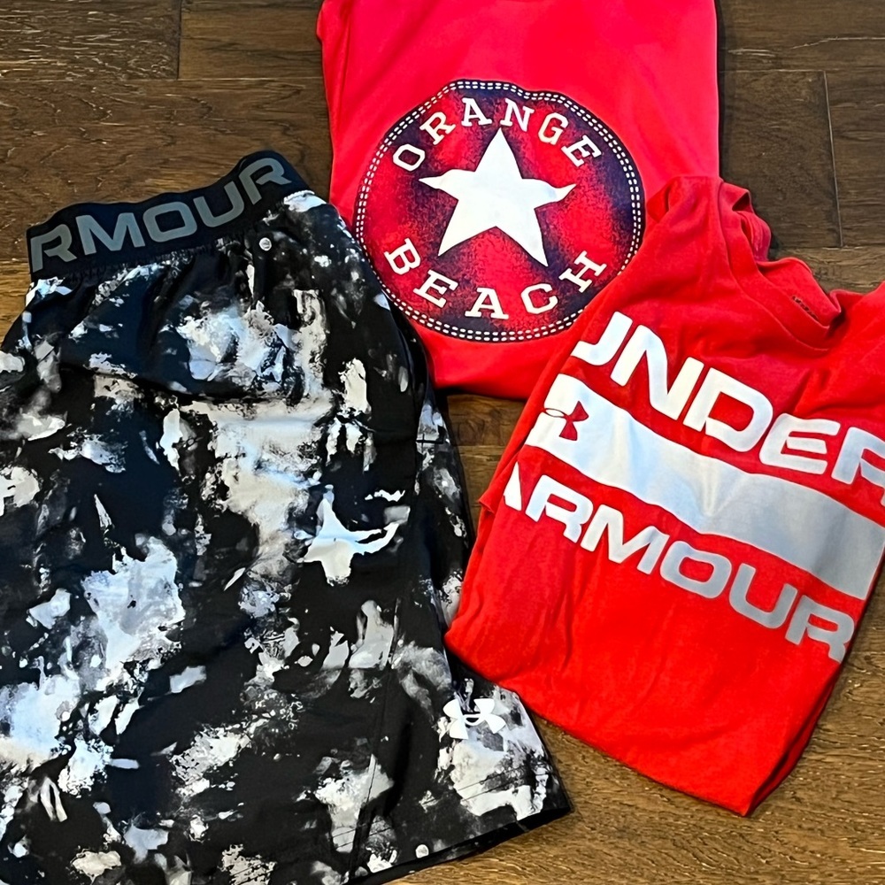 Boys Bundle of Under Armour Shirts Shorts